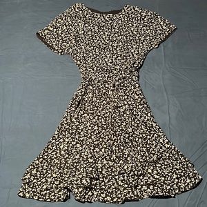 Dana Buchman Brown/Powder Pink Cherry Print Dress  - SIZE 10